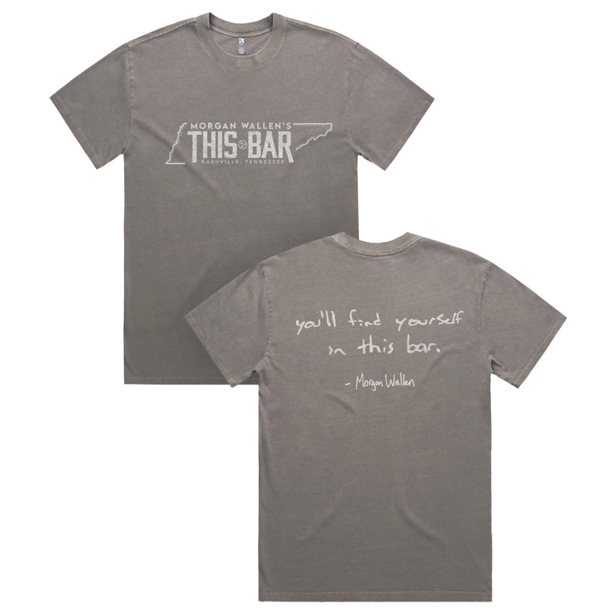Morgan Wallen Faded Grey Full Logo Slogan Tee